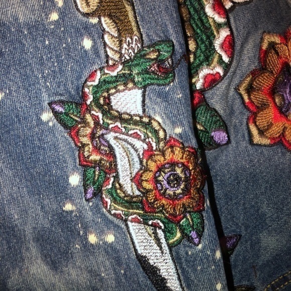 Mens blue jean Sherpa jacket‎ DEATH ABOVE DISHONOR 3XL - Picture 4 of 13